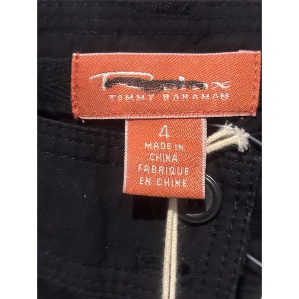 NWT Tommy Bahama Women's‎ 4 Everyday Active Pants Size 4 Black Pockets Ties